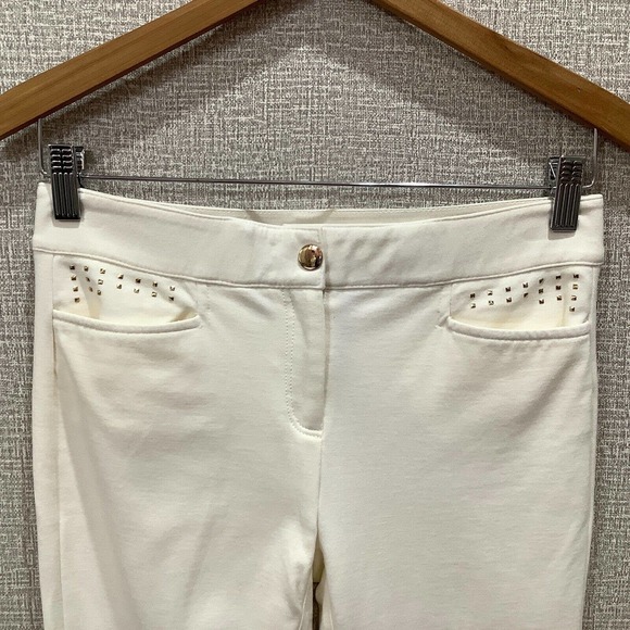 Winter White Skinny Ponte Stretch Womens Pants Comfort Waistband 4P Petite - Picture 3 of 7
